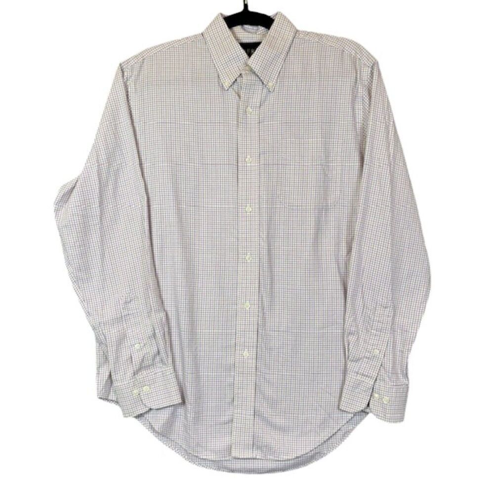 Lauren Ralph Lauren‎ Men's Button Down Dress Shirt Purple White Size 16 34/35